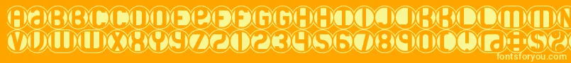 18holes Font – Yellow Fonts on Orange Background