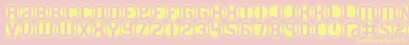 18holes-Schriftart – Gelbe Schriften auf rosa Hintergrund