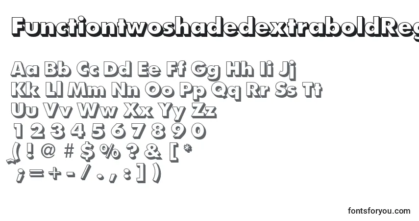 Czcionka FunctiontwoshadedextraboldRegular – alfabet, cyfry, specjalne znaki