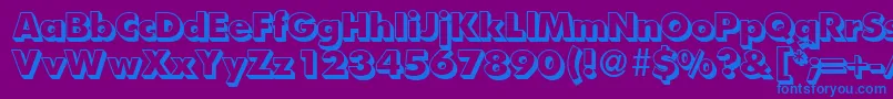 Шрифт FunctiontwoshadedextraboldRegular – синие шрифты на фиолетовом фоне