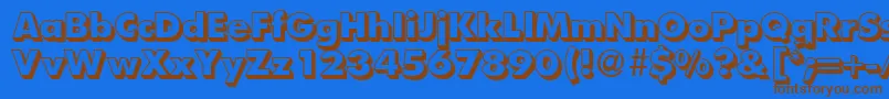 FunctiontwoshadedextraboldRegular-Schriftart – Braune Schriften auf blauem Hintergrund