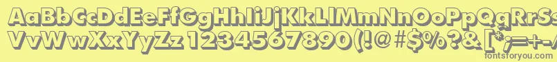 FunctiontwoshadedextraboldRegular Font – Gray Fonts on Yellow Background