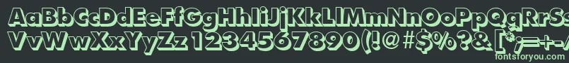 FunctiontwoshadedextraboldRegular Font – Green Fonts on Black Background