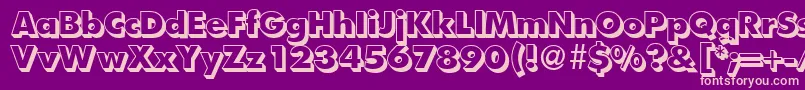 FunctiontwoshadedextraboldRegular-fontti – vaaleanpunaiset fontit violetilla taustalla
