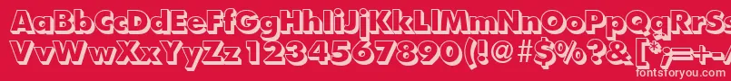 FunctiontwoshadedextraboldRegular-Schriftart – Rosa Schriften auf rotem Hintergrund