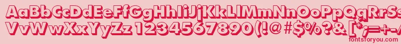 FunctiontwoshadedextraboldRegular Font – Red Fonts on Pink Background