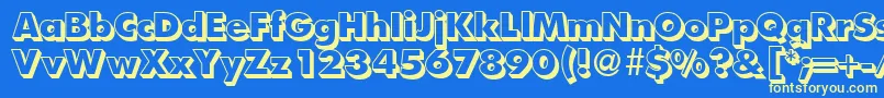 FunctiontwoshadedextraboldRegular Font – Yellow Fonts on Blue Background