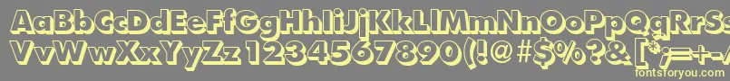 Шрифт FunctiontwoshadedextraboldRegular – жёлтые шрифты на сером фоне