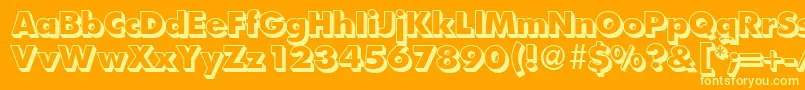More about FunctiontwoshadedextraboldRegular Font FunctiontwoshadedextraboldRegular Font – Yellow Fonts on Orange Background