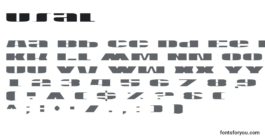 Шрифт Usal – алфавит, цифры, специальные символы