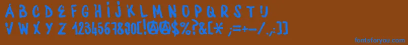WaterbaseCre-fontti – siniset fontit ruskealla taustalla