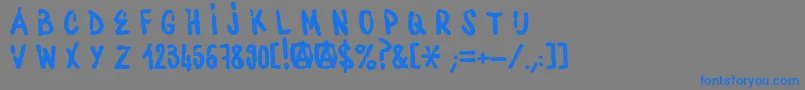 フォントWaterbaseCre – 灰色の背景に青い文字