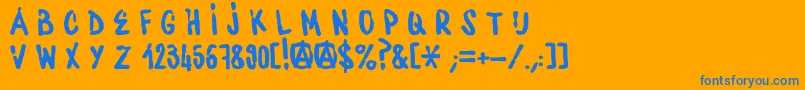 WaterbaseCre Font – Blue Fonts on Orange Background