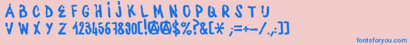フォントWaterbaseCre – ピンクの背景に青い文字