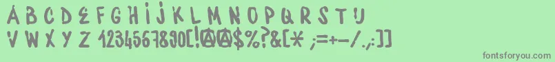 フォントWaterbaseCre – 緑の背景に灰色の文字