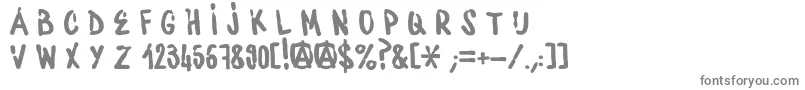 WaterbaseCre-fontti – harmaat kirjasimet valkoisella taustalla