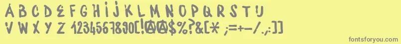 フォントWaterbaseCre – 黄色の背景に灰色の文字