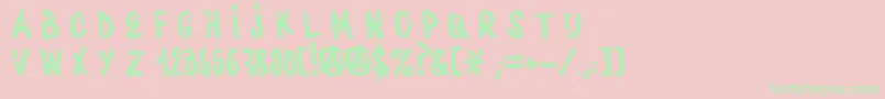 フォントWaterbaseCre – ピンクの背景に緑の文字