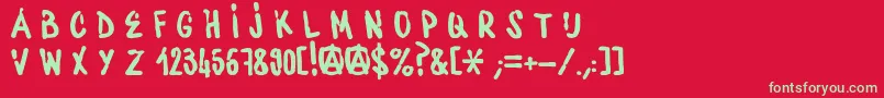 フォントWaterbaseCre – 赤い背景に緑の文字