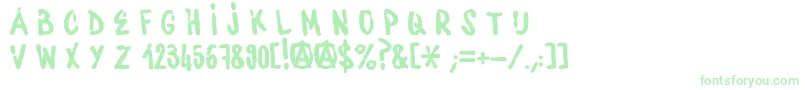 WaterbaseCre-Schriftart – Grüne Schriften auf weißem Hintergrund