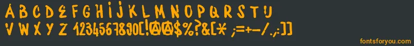 Шрифт WaterbaseCre – оранжевые шрифты на чёрном фоне