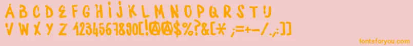WaterbaseCre-Schriftart – Orangefarbene Schriften auf rosa Hintergrund