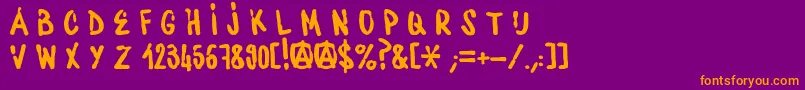 Шрифт WaterbaseCre – оранжевые шрифты на фиолетовом фоне