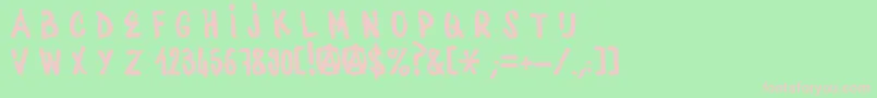 WaterbaseCre-fontti – vaaleanpunaiset fontit vihreällä taustalla