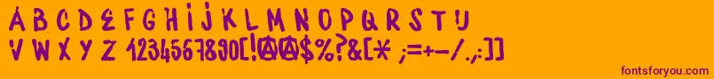 Шрифт WaterbaseCre – фиолетовые шрифты на оранжевом фоне
