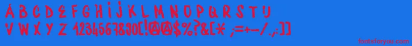 フォントWaterbaseCre – 赤い文字の青い背景