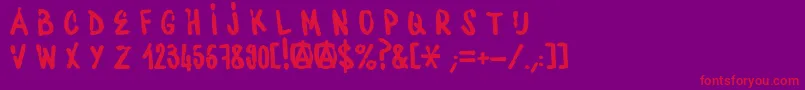 WaterbaseCre-Schriftart – Rote Schriften auf violettem Hintergrund