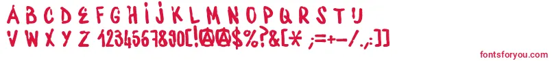 WaterbaseCre-Schriftart – Rote Schriften auf weißem Hintergrund