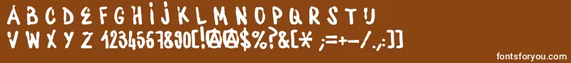 Шрифт WaterbaseCre – белые шрифты на коричневом фоне