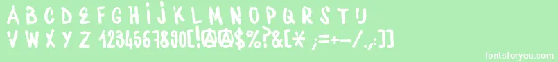 フォントWaterbaseCre – 緑の背景に白い文字