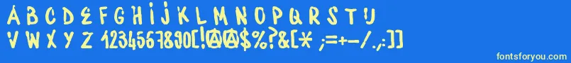 Шрифт WaterbaseCre – жёлтые шрифты на синем фоне