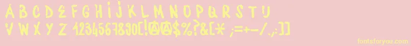 Шрифт WaterbaseCre – жёлтые шрифты на розовом фоне