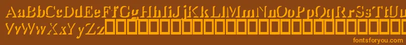 Shady-fontti – oranssit fontit ruskealla taustalla