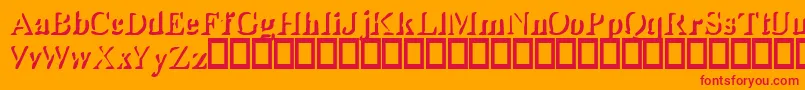 Shady-Schriftart – Rote Schriften auf orangefarbenem Hintergrund