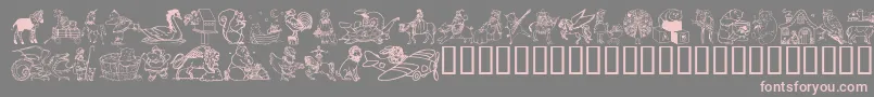 フォントDingdelights – 灰色の背景にピンクのフォント
