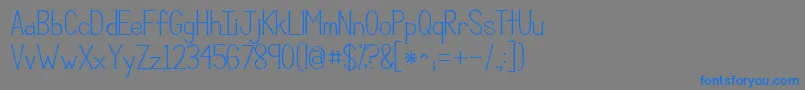 フォントKgcompassion – 灰色の背景に青い文字