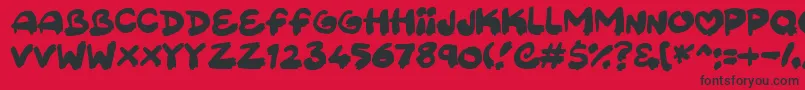 Fonte Sweetpaint – fontes pretas em um fundo vermelho
