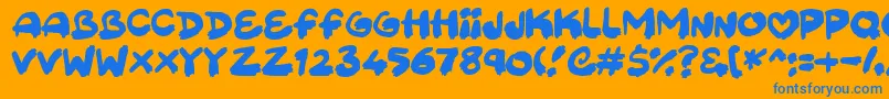 Sweetpaint Font – Blue Fonts on Orange Background