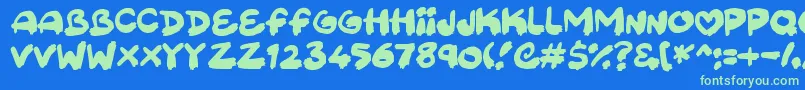 Sweetpaint Font – Green Fonts on Blue Background