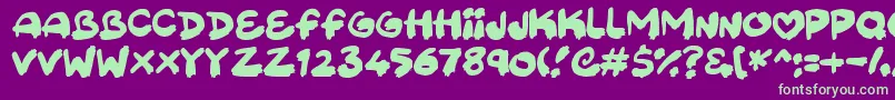 Sweetpaint Font – Green Fonts on Purple Background