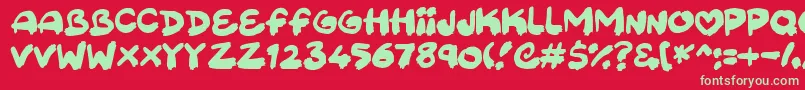 Sweetpaint Font – Green Fonts on Red Background