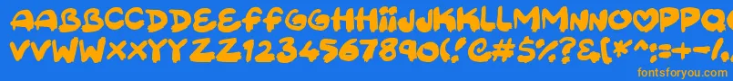 Sweetpaint Font – Orange Fonts on Blue Background