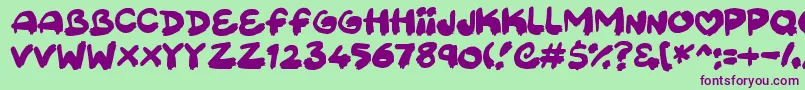 Sweetpaint Font – Purple Fonts on Green Background