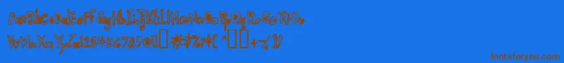 Earwax Font – Brown Fonts on Blue Background