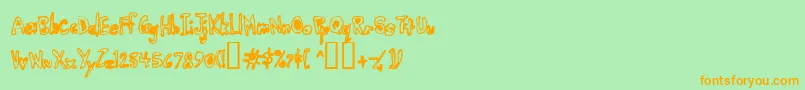 Earwax Font – Orange Fonts on Green Background