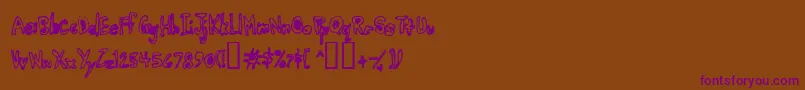 Earwax Font – Purple Fonts on Brown Background